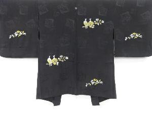 大正ロマン　紋錦紗壷に花模様織り出し一つ紋羽織